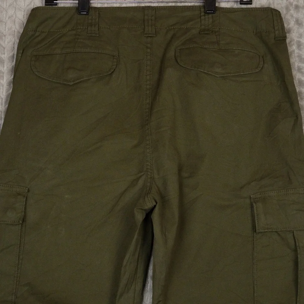 Banana Republic Cargo Pants Mens 34x36 Olive Green Lived-In Slim Straight Cotton